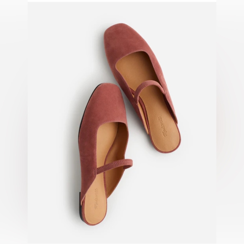 Madewell Dusty Rose Suede Mary Jane Slip-On Flats